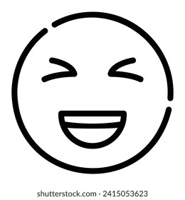 Lachen-Linie Symbol auf weißem Hintergrund