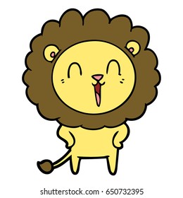 caricatura de un león de risa