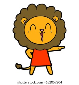 caricatura de un león de risa