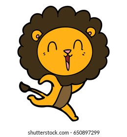 laughing lion cartoon running