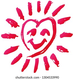 Laughing little red heart