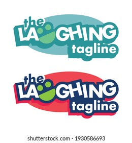 laughing logo with the concept of laughing text with a laugh icon, 