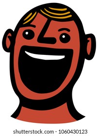 laughing man cartoon portrait