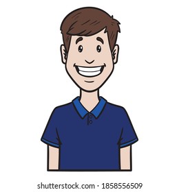 laughing man. comic, avatar, upper body.