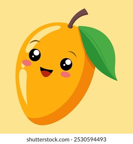 Laughing Mango: Divertido y caprichoso personaje de frutas ilustración