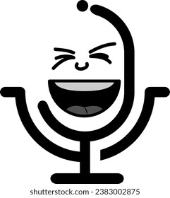 laughing microphone stand-up comedy logo icon vector