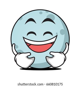 Laughing moon character cartoon style vector illustration