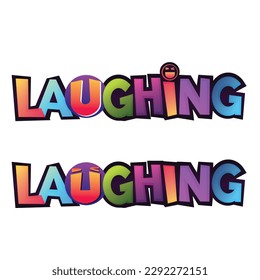 laughing multicolor text word logo printable cuttable SVG