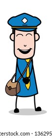 Laughing on Joke - Postman Cartoon Courier Guy Vector Illustration