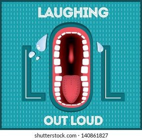  Laughing Out Loud - LOL popular expression illustrated