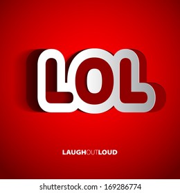 Laughing out loud message - Vector illustration for your funny design. Letters cutting from paper