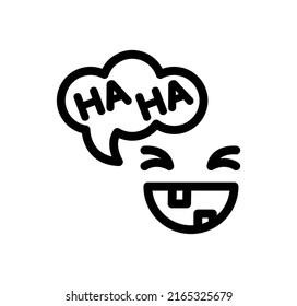 Laughing people linear icon .