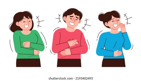 laughing people. Public reaction to humor, joyful people concept vector illustration.