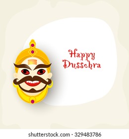 Laughing Ravana face with red eyes for Indian Festival, Happy Dussehra celebration.