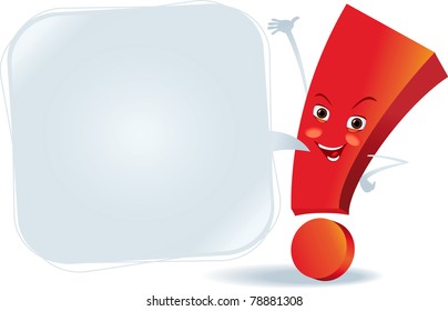 laughing red exclamation mark shows on the bubble