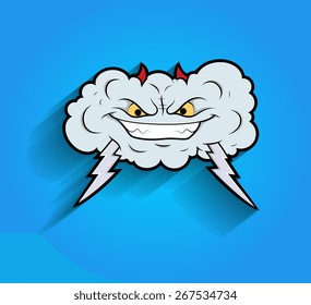 Laughing Retro Mascot Cloud Vector Stock Vector (Royalty Free ...