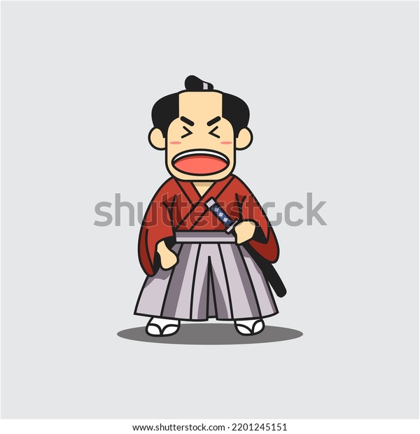 Laughing Samurai Illustration Aany Purpose Stock Vector (Royalty Free ...