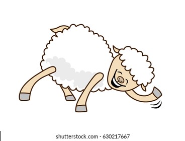 laughing sheep in cartoon