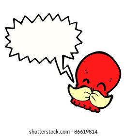 laughing skull with mustache cartoon