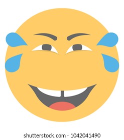 Laughing smiley, laughing with tears