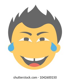 
Laughing smiley, laughing with tears
