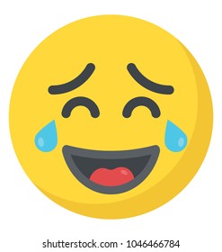 Laughing smiley, laughing with tears
