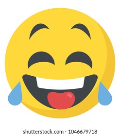 Laughing smiley, laughing with tears