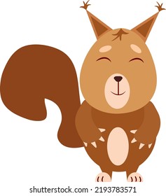 Laughing squirrel, illustration, vector on a white background.