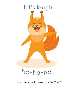Laughing squirrel. Vector illustration. Cartoon characters