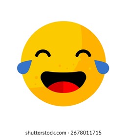emoji lágrimas de rir - ícone vetor plana