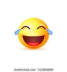 Laughing Tears Emoji Isolated On White Stock Vector (Royalty Free ...