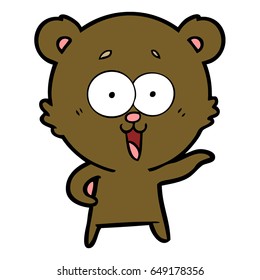 laughing teddy  bear cartoon