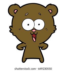 laughing teddy  bear cartoon