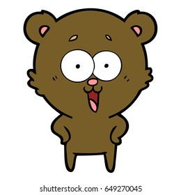 laughing teddy  bear cartoon