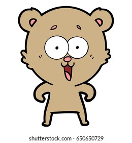 laughing teddy  bear cartoon