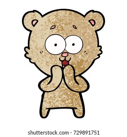 caricatura del oso de peluche riéndose