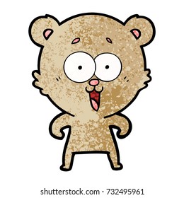 laughing teddy  bear cartoon