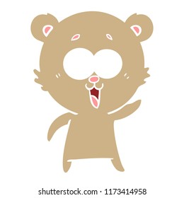 caricatura de estilo de color plano de osito de peluche risible