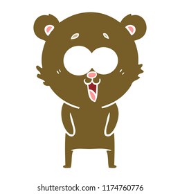 caricatura de estilo de color plano de osito de peluche risible