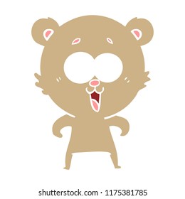 caricatura de estilo de color plano de osito de peluche risible
