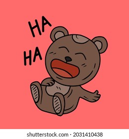 laughing teddy bear funny sticker