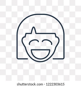 Laughing vector outline icon isolated on transparent background, high quality linear Laughing transparency concept can be used web and mobile