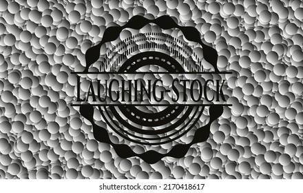 Laughing-stock black badge with bubbles background. Vector Illustration. Detailed. 