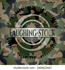 Laughing-stock on camouflage pattern. Vector Illustration. Detailed.