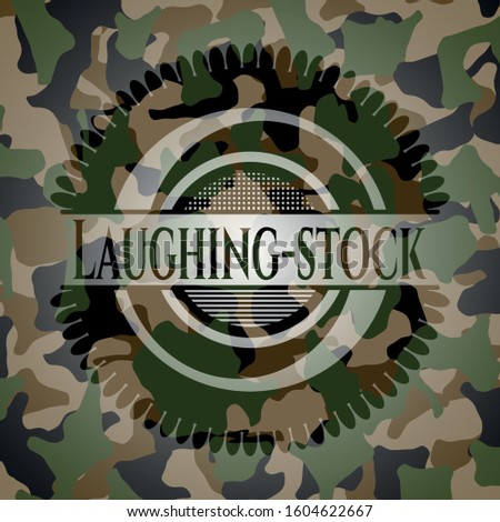 Laughing-stock on camouflage pattern. Vector Illustration. Detailed.