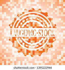 Laughing-stock orange mosaic emblem. Vector Illustration. Detailed.