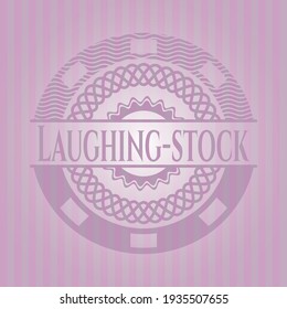 Laughing-stock vintage pink emblem. Conceptual design.