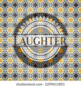 Laughter arabesque badge background. arabic decoration. 