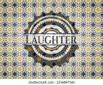 Laughter arabesque emblem. arabic decoration.