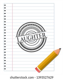 Laughter drawn in pencil. Vector Illustration. Detailed.